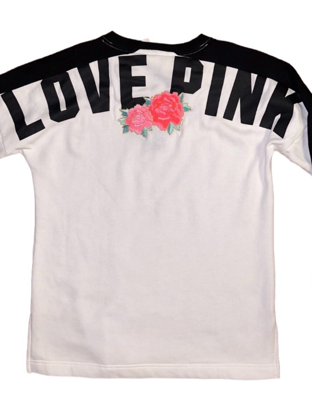 Pink Victoria’s Secret • Small • Black/White W/ Pink Embroidery Floral • Sweater